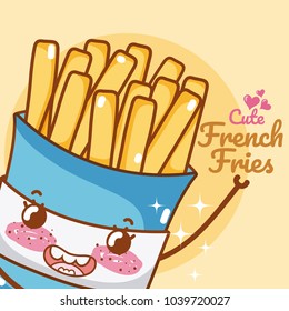 Cute fast food kawaii cartoon