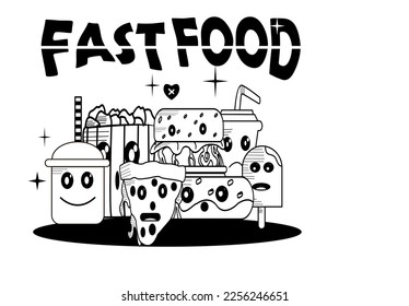 cute fast food  simple vector illustration for fast food logo