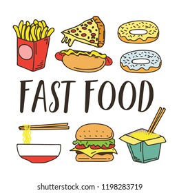 A cute fast food vector doodle icon. to decorate banners or food menus in your restaurant. vector illustration