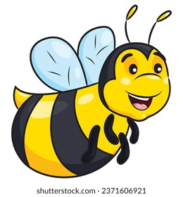 Cute fat bee cartoon illustration.