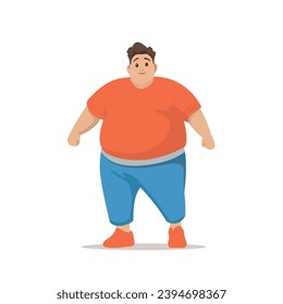cute fat boy cartoon character illustration