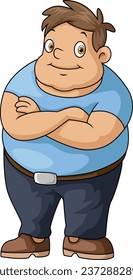 Cute fat boy cartoon standing