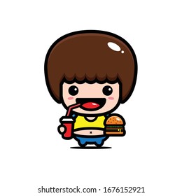 Cute fat boy vector design