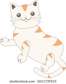 Cute Fat Cat Character in Smile Expression. Vector Illustration with Cartoon Design Style.