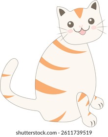 Cute Fat Cat Character in Smile Expression. Vector Illustration with Cartoon Design Style.