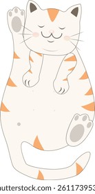 Cute Fat Cat Character in Smile Expression. Vector Illustration with Cartoon Design Style.