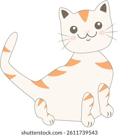 Cute Fat Cat Character in Smile Expression. Vector Illustration with Cartoon Design Style.