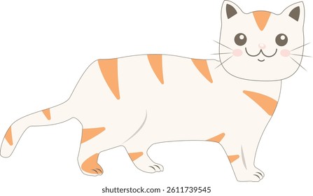 Cute Fat Cat Character in Smile Expression. Vector Illustration with Cartoon Design Style.