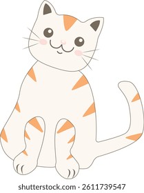 Cute Fat Cat Character in Smile Expression. Vector Illustration with Cartoon Design Style.