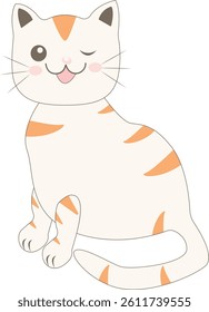 Cute Fat Cat Character in Smile Expression. Vector Illustration with Cartoon Design Style.