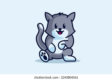 cute fat cat is relaxing on one paw