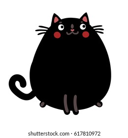 cute fat cat. vector illustration