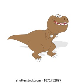 cute fat dinosaur, simple vector illustration