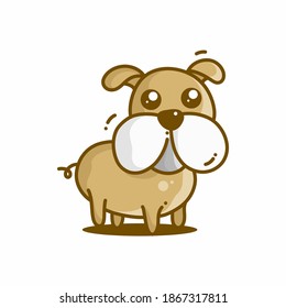 Perro gordo, simple ilustración vectorial plana