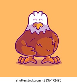 cute fat eagle illustration suitable for mascot sticker and t-shirt design