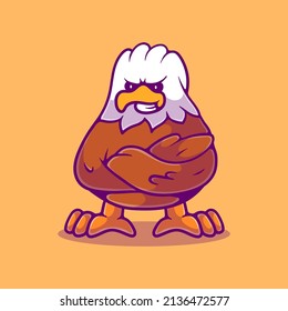 cute fat eagle illustration suitable for mascot sticker and t-shirt design