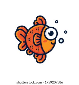 cute fat fish character vector design