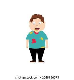 cute fat guy flat illustration character