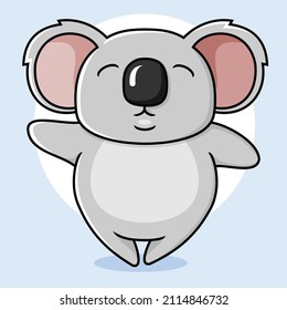 cute fat koala vector illustration
