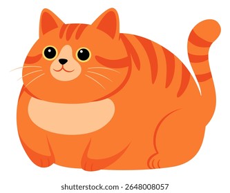 Cute fat orange cat. orange cat. Cat vector. Fat cat.