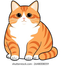 Cute fat orange cat. orange cat. Cat vector. Fat cat.
