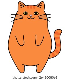 Cute fat orange cat. orange cat. Cat vector. Fat cat.
