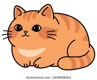 Cute fat orange cat. orange cat. Cat vector. Fat cat.