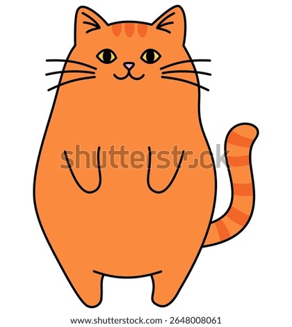 Cute fat orange cat. orange cat. Cat vector. Fat cat.