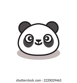 cute and fat panda face vector