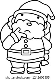 Cute Fat Santa Claus outline