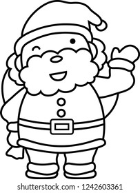 Cute Fat Santa Claus outline