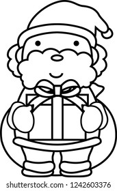 Cute Fat Santa Claus outline