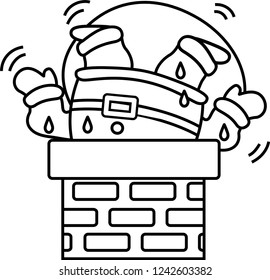 Cute Fat Santa Claus outline