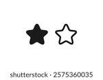 cute fat star icon blunt end line and isolated set