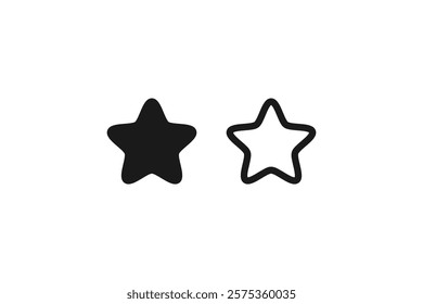 cute fat star icon blunt end line and isolated set