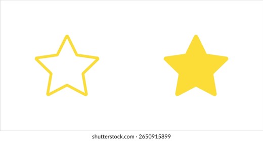 cute fat star icon blunt end line and isolated set