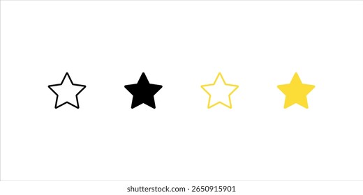 cute fat star icon blunt end line and isolated set