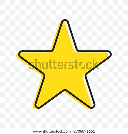 cute fat star icon blunt end line and isolated set On Transparent Background. EPS 10.