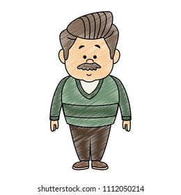 Cute father cartoon scribble