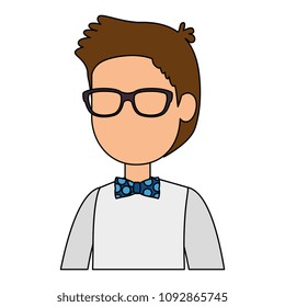 cute father with glasses avatar character