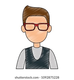 cute father with glasses avatar character