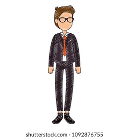 cute father with glasses avatar character