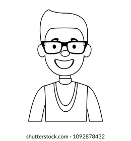cute father with glasses avatar character