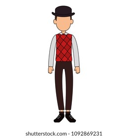 cute father with hat avatar character