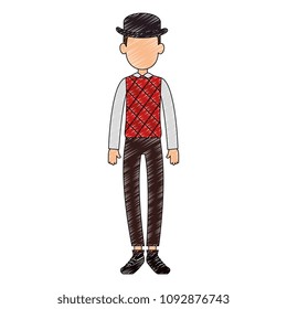 cute father with hat avatar character