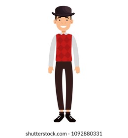 cute father with hat avatar character