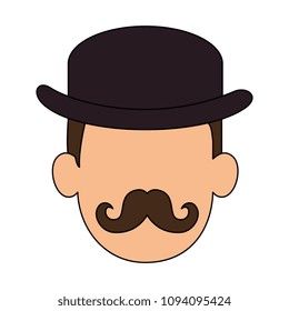 cute father with hat avatar character