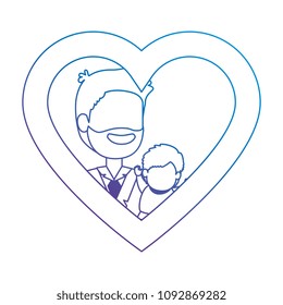 cute father lifting baby in heart