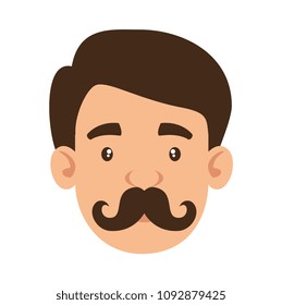 cute father with mustache avatar character