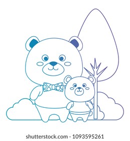 cute father and son bears teddy adorables characters